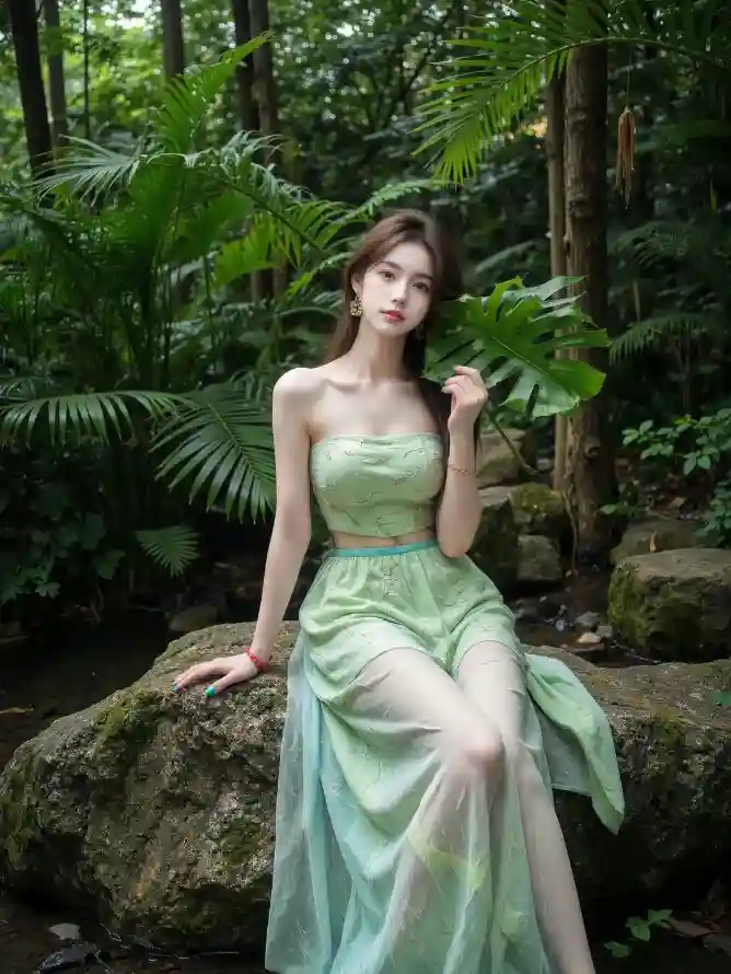 4k写真壁纸 - 户外 - 抹胸 - 森林「哲风壁纸」