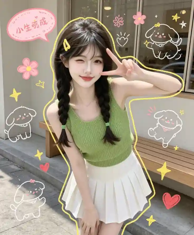 4k好看壁纸 - 少女 - 微笑 - 比耶「哲风壁纸」
