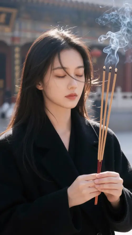 4k好看壁纸 - 寺庙 - 烟雾 - 烧香「哲风壁纸」
