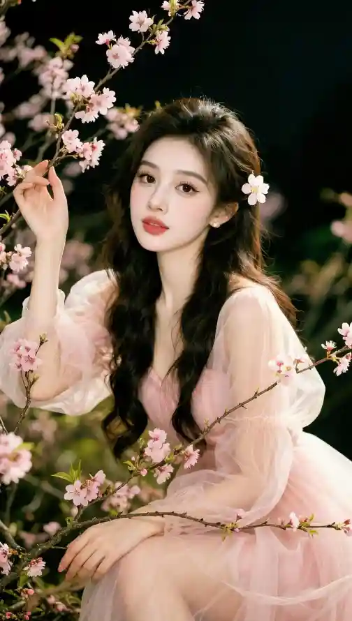 4k仙气壁纸 - 好看 - 少女 - 桃花「哲风壁纸」