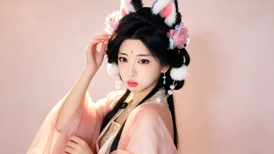4k发饰壁纸 - 古风 - 汉服 - 狐耳「哲风壁纸」 4k发饰壁纸 - 古风 - 汉服 - 狐耳「哲风壁纸」