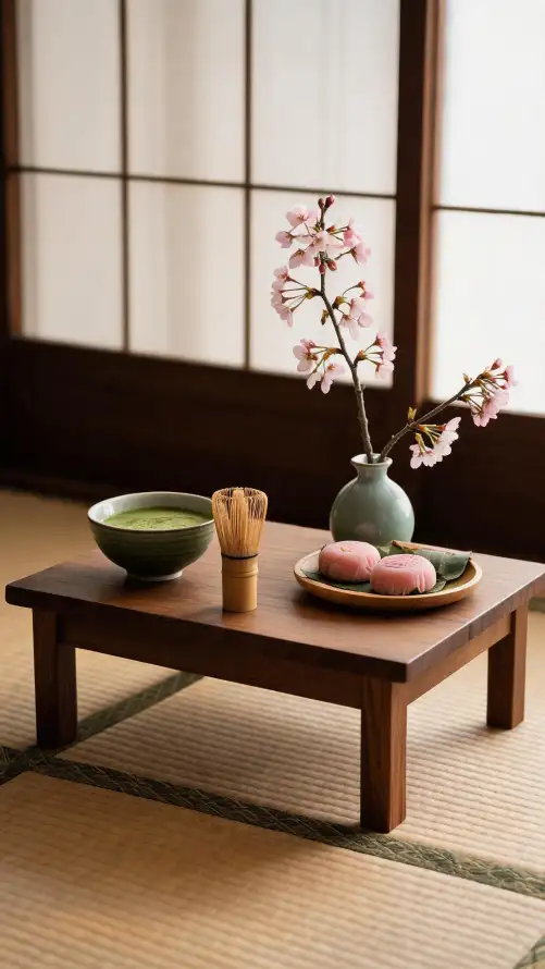 4k和风壁纸 - 抹茶 - 日式 - 樱花「哲风壁纸」