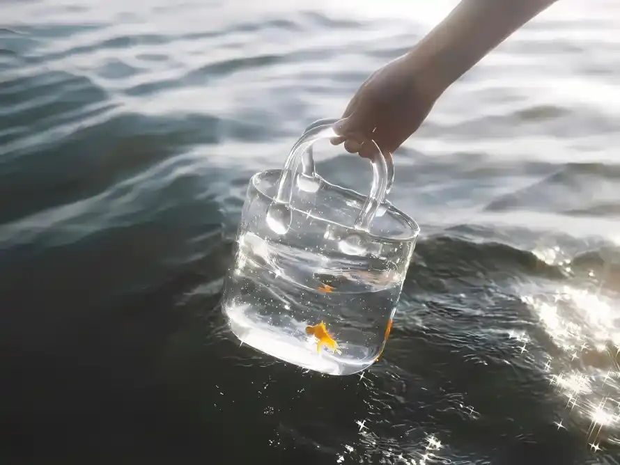 4k小鱼壁纸 - 手 - 户外 - 水面「哲风壁纸」