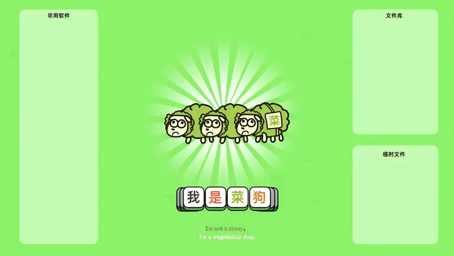 2k办公壁纸-工作分区和卡通-我是菜狗免费下载「哲风壁纸」