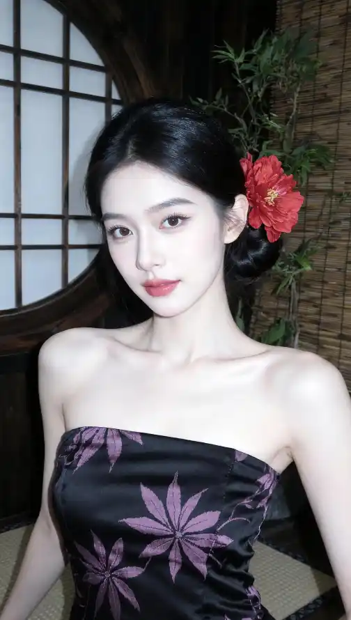 4k黑发壁纸 - 美女 - 好看 - 优雅「哲风壁纸」