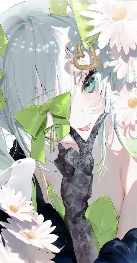 4k绿瞳壁纸 - 雏菊 - 二次元 - 动漫女孩「哲风壁纸」