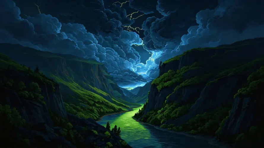 4k乌云壁纸 - 夜景 - 好看 - 山脉「哲风壁纸」