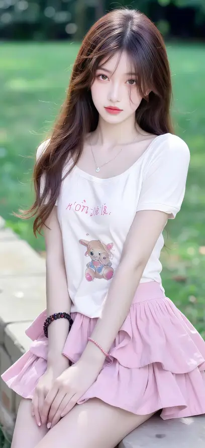 4k少女壁纸 - 户外 - 棕发 - 清纯「哲风壁纸」
