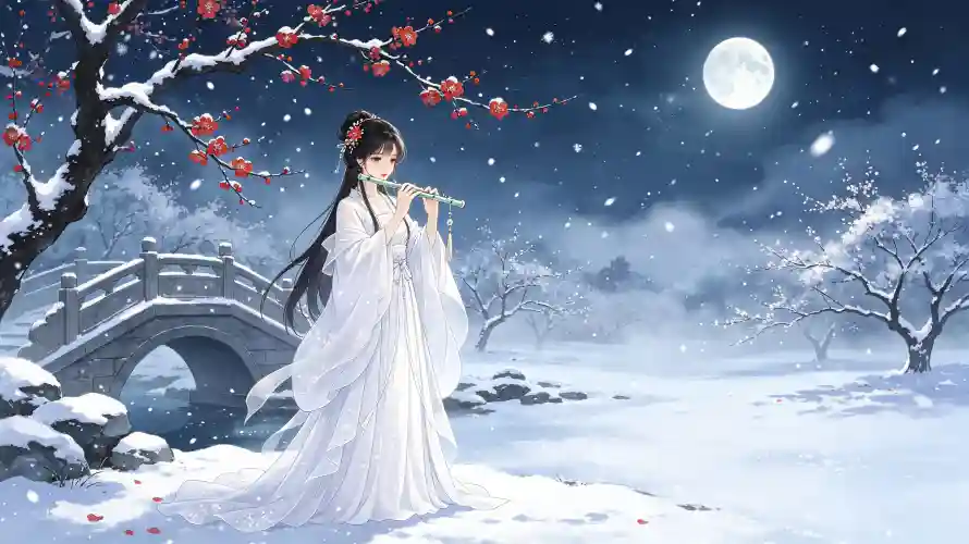 4k冬景壁纸 - 卡通 - 古装 - 吹笛「哲风壁纸」 4k冬景壁纸 - 卡通 - 古装 - 吹笛「哲风壁纸」