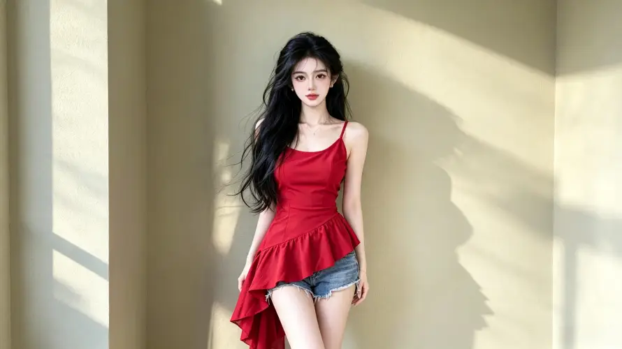 4k长发壁纸 - 暖光 - 卷发 - 少女「哲风壁纸」