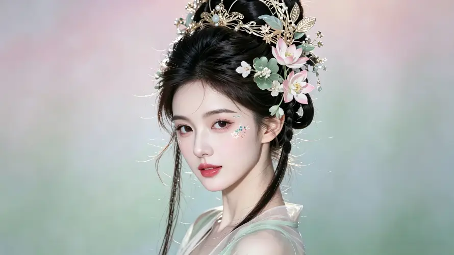 4k发冠壁纸 - 古装 - 汉服 - 花钿「哲风壁纸」 4k发冠壁纸 - 古装 - 汉服 - 花钿「哲风壁纸」