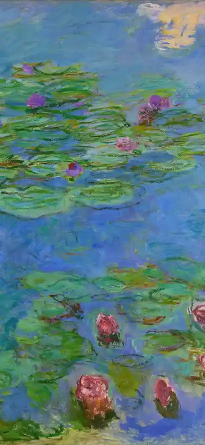 4k水面壁纸 - 油画 - 睡莲 - 绿色「哲风壁纸」