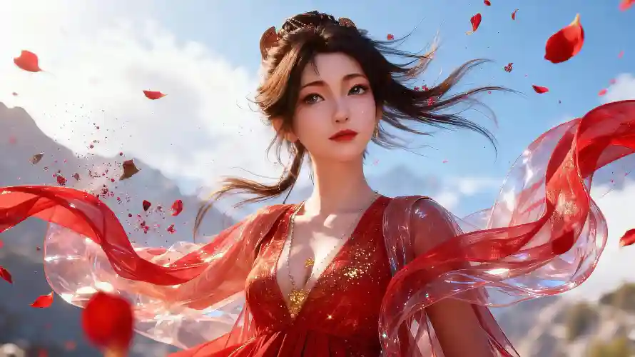 4k3D壁纸 - 仙侠 - 古风 - 红裙「哲风壁纸」 4k3D壁纸 - 仙侠 - 古风 - 红裙「哲风壁纸」