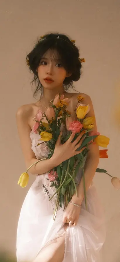4k写真壁纸 - 卷发 - 少女 - 暖光「哲风壁纸」