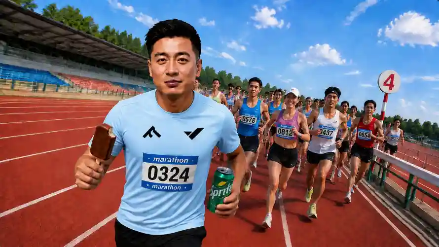 3k男性壁纸-体育场与蓝天-塑胶跑道热门的壁纸「哲风壁纸」