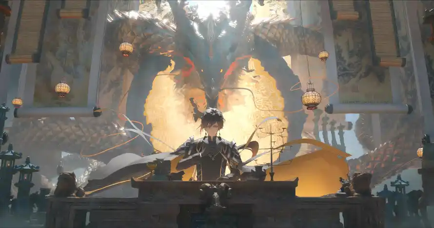 4k光影壁纸-龙 - 原神-古风「哲风壁纸」