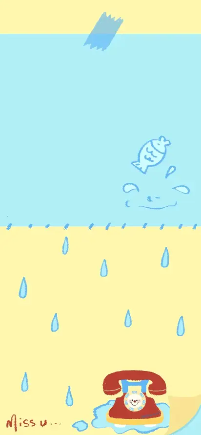 4k下雨壁纸 - 鱼 - 卡通 - 手绘「哲风壁纸」