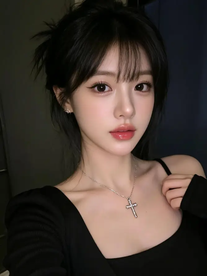 4k甜酷壁纸 - 红唇 - 美女 - 锁骨「哲风壁纸」