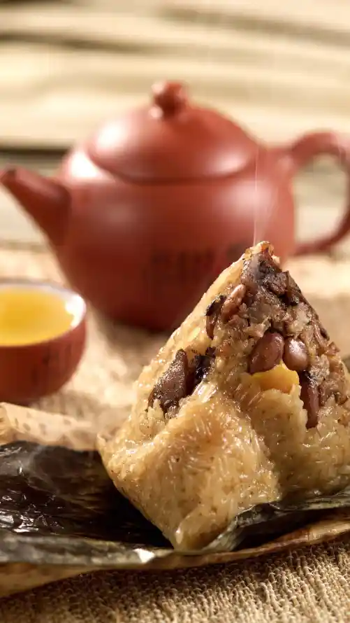 4k中式壁纸 - 粽叶 - 粽子 - 茶壶「哲风壁纸」