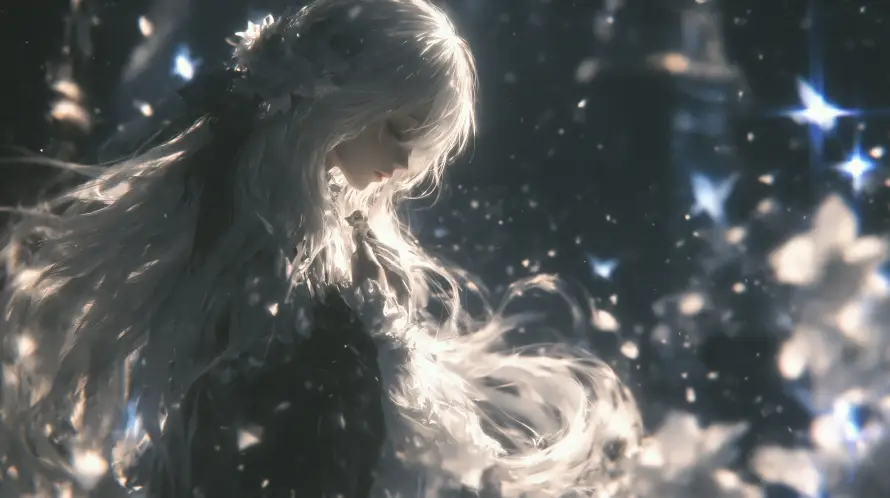 4k侧身壁纸 - 发光 - 少女 - 星星「哲风壁纸」 4k侧身壁纸 - 发光 - 少女 - 星星「哲风壁纸」