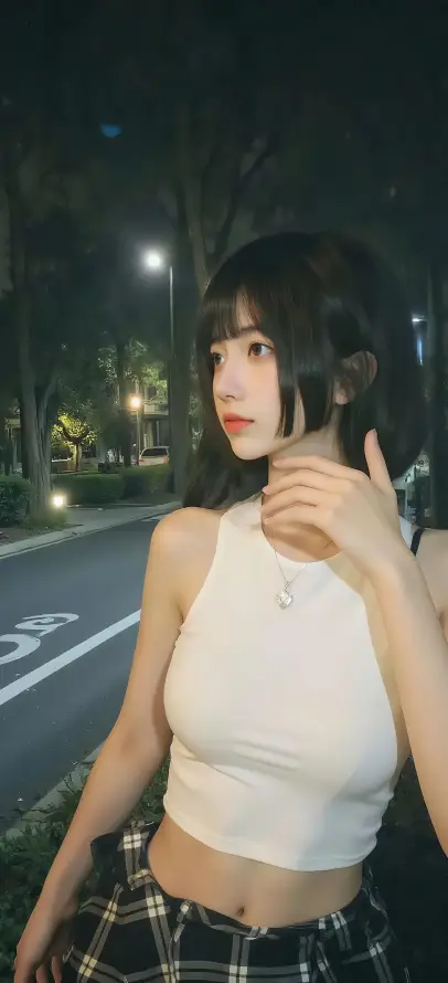 4k街道壁纸 - 路灯 - 夜景 - 树木「哲风壁纸」