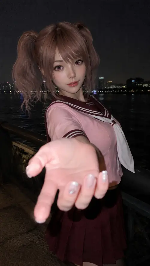 4k伸手壁纸 - 夜景 - 美甲 - 双马尾「哲风壁纸」