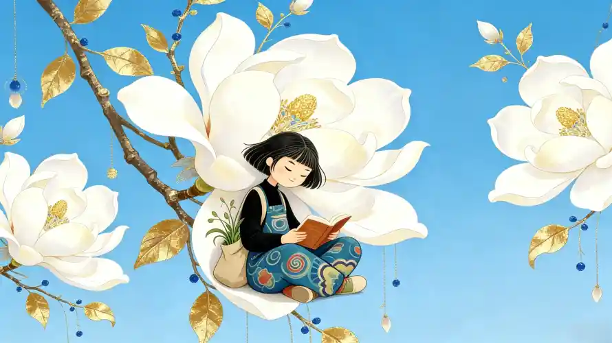 4k花朵壁纸 - 背包 - 短发 - 树枝「哲风壁纸」