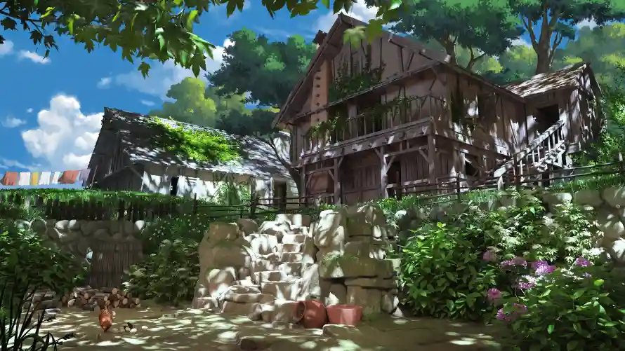 4k夏日壁纸 - 庭院 - 木屋 - 森林「哲风壁纸」