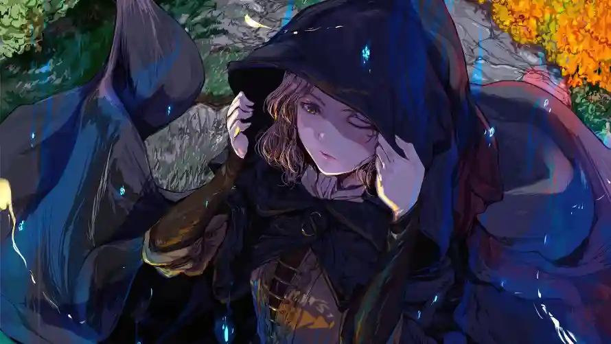3k插画壁纸-二次元和眨眼-兜帽少女免费下载「哲风壁纸」
