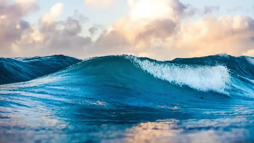 4k云霞壁纸 - 日落 - 浪花 - 海水「哲风壁纸」