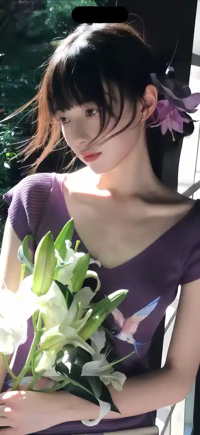 4k人像壁纸 - 发饰 - 少女 - 户外「哲风壁纸」