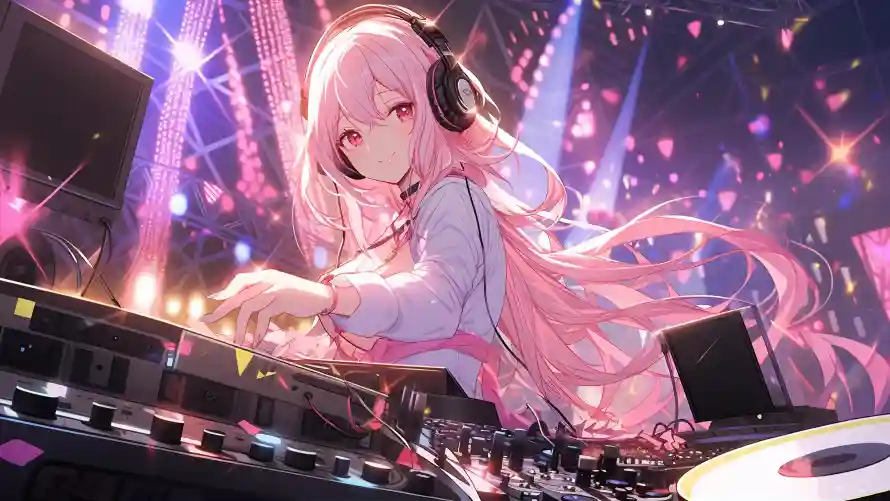 4k打碟壁纸-DJ台和电音-动漫少女热门的壁纸「哲风壁纸」