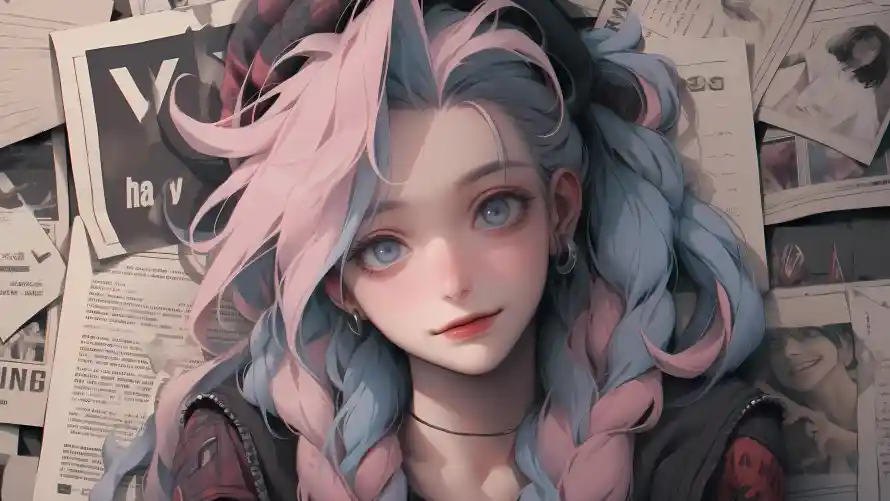 4k卷发壁纸 - 少女 - 插画 - 温柔「哲风壁纸」