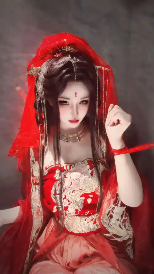 4k黑发壁纸 - 汉服 - 项圈 - 古风「哲风壁纸」