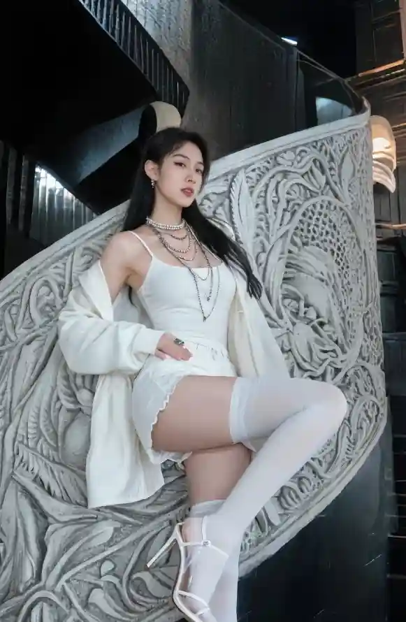 4k冷调壁纸 - 御姐 - 楼梯 - 美女「哲风壁纸」