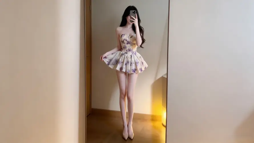 4k室内壁纸 - 穿搭 - 美女 - 长发「哲风壁纸」