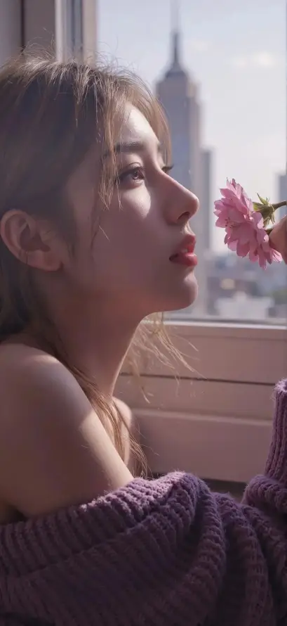 4k人像壁纸 - 侧颜 - 少女 - 气质「哲风壁纸」