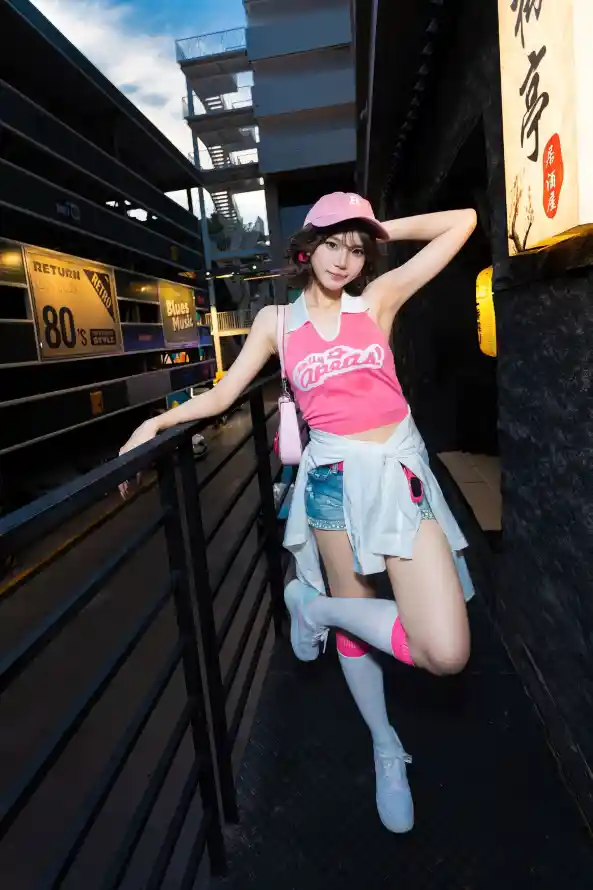 4k户外壁纸 - 甜酷 - 粉色 - 美女「哲风壁纸」