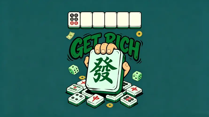 3k发财壁纸-麻将牌和国潮-创意设计壁纸分享「哲风壁纸」