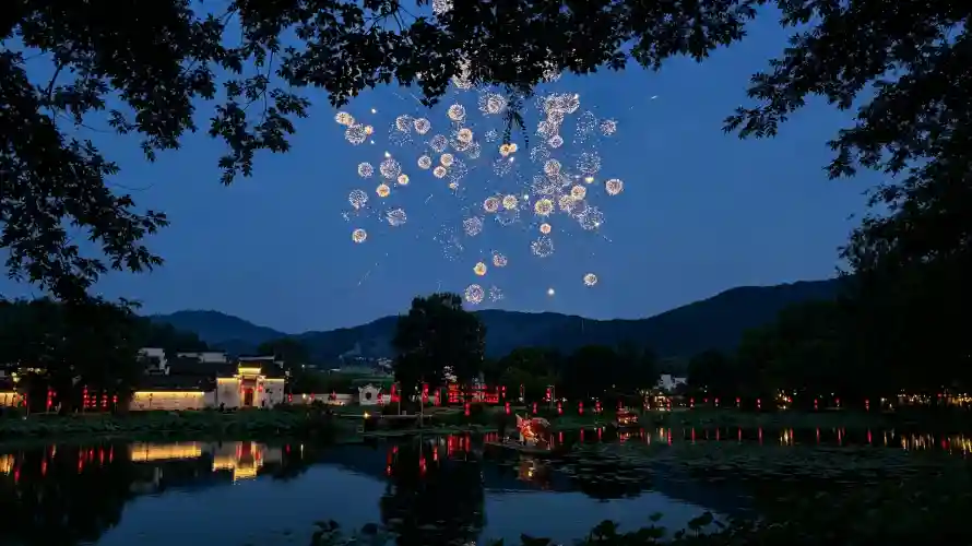 4k倒影壁纸 - 古村 - 夜景 - 宏村「哲风壁纸」 4k倒影壁纸 - 古村 - 夜景 - 宏村「哲风壁纸」