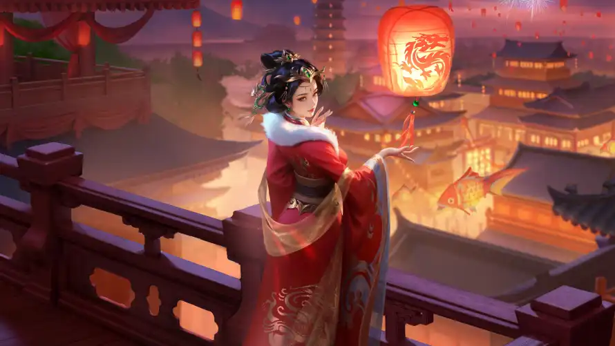 4k发髻壁纸 - 古风 - 夜景 - 女帝「哲风壁纸」
