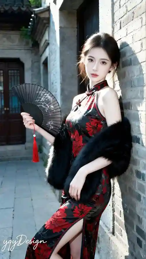 4k古巷壁纸 - 国风 - 好看 - 折扇「哲风壁纸」
