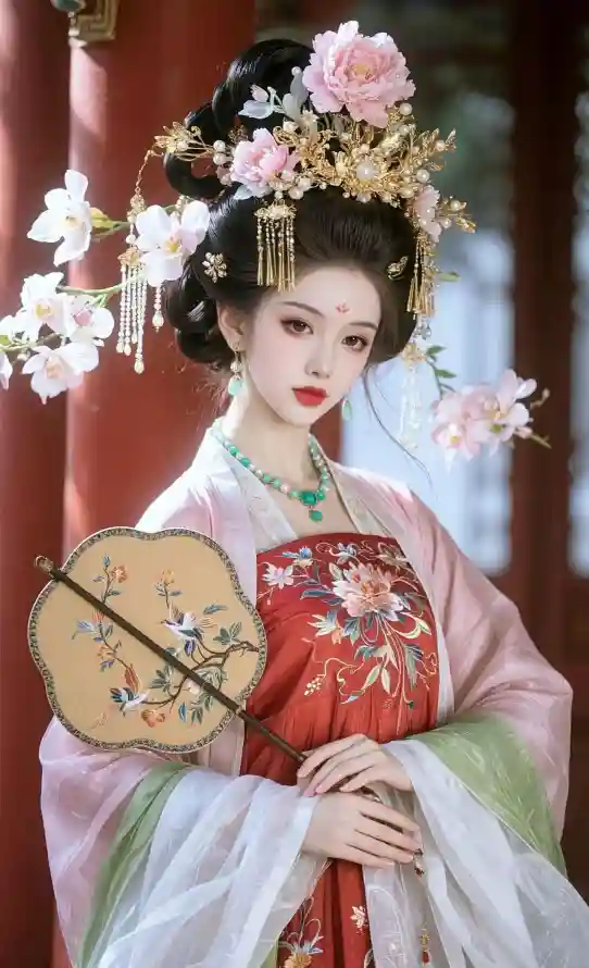 4k团扇壁纸 - 好看 - 汉服 - 簪花「哲风壁纸」