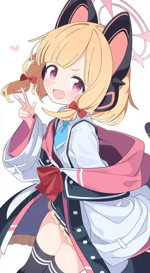 4k小桃壁纸 - 校服 - 猫耳 - 粉瞳「哲风壁纸」