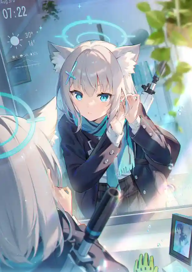 4k镜子壁纸 - 银发 - 制服 - 光环「哲风壁纸」