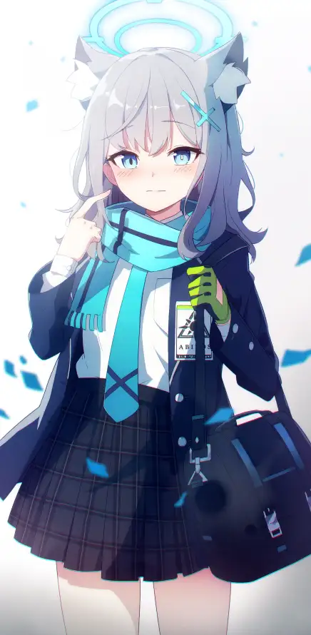 4k光环壁纸 - 兽耳 - 少女 - 校服「哲风壁纸」