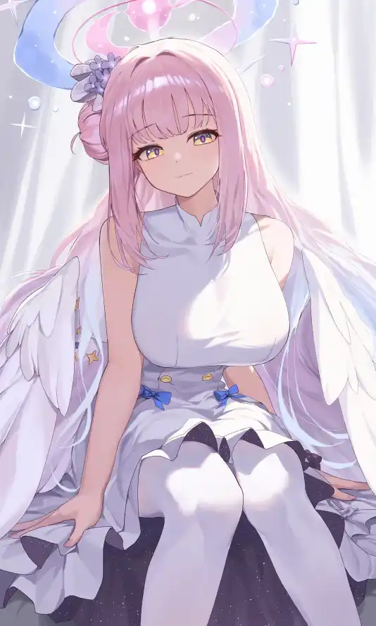 4k翅膀壁纸 - 光环 - 少女 - 白丝「哲风壁纸」