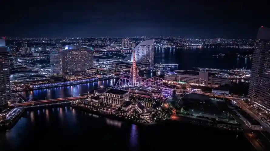4k夜幕壁纸 - 桥梁 - 河畔 - 港湾「哲风壁纸」