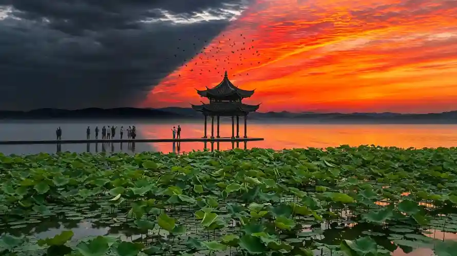 3k古亭壁纸-火烧云 - 风景-热门的壁纸「哲风壁纸」