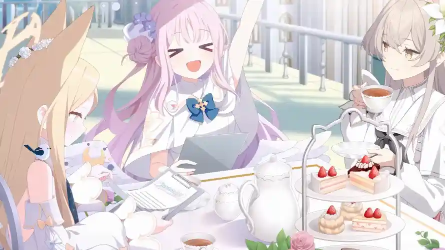 4k少女壁纸-开心 - 甜点-白裙「哲风壁纸」